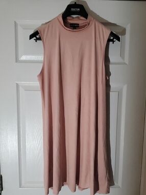 Kristin Nicole Sleeveless Light Pink Mini Shift Dress Suede Like Feel.